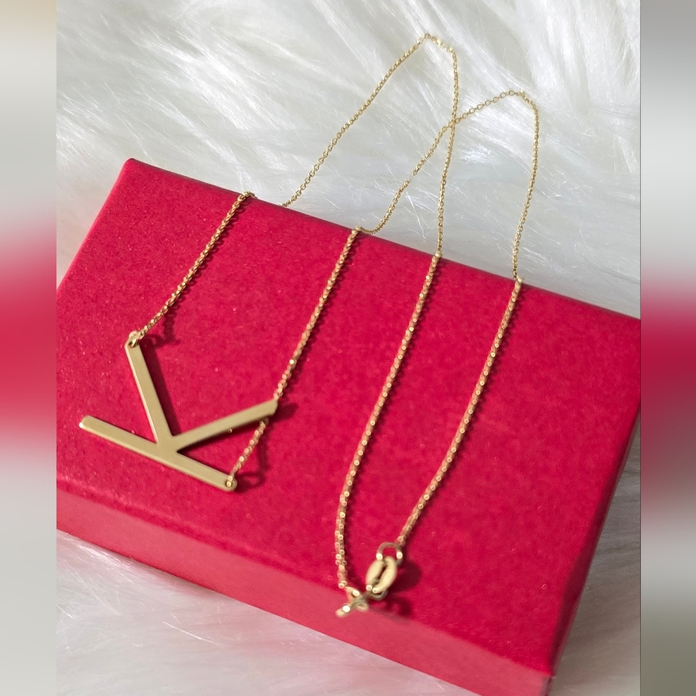 Real Gold Necklace with Letter "K"